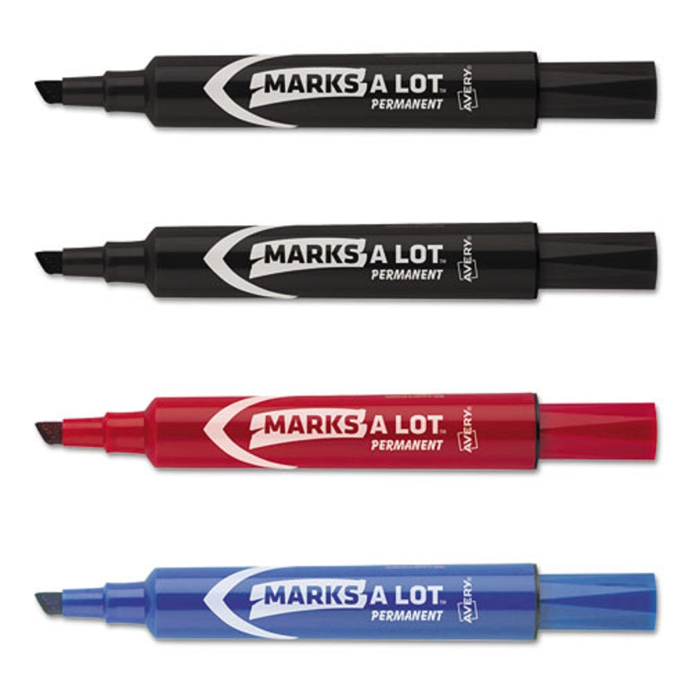 MARKS A LOT REGULAR DESK-STYLE PERMANENT MARKER, BROAD CHISEL TIP - ASSORTED COLORS