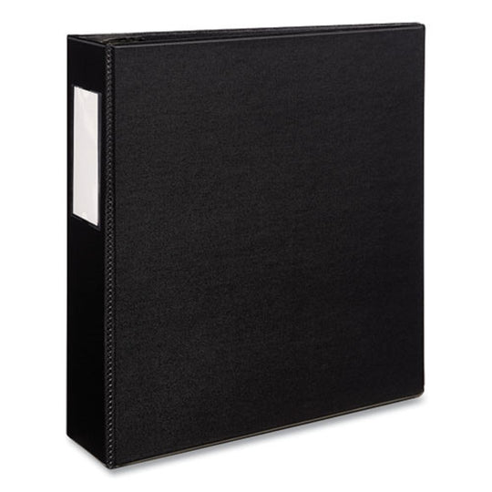 DURAHINGE DURABLE BINDER W/ LABEL HOLDER - BLACK