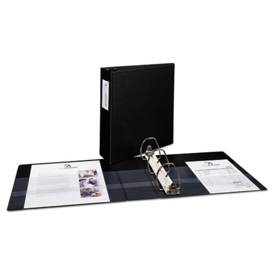 DURAHINGE DURABLE BINDER W/ LABEL HOLDER - BLACK