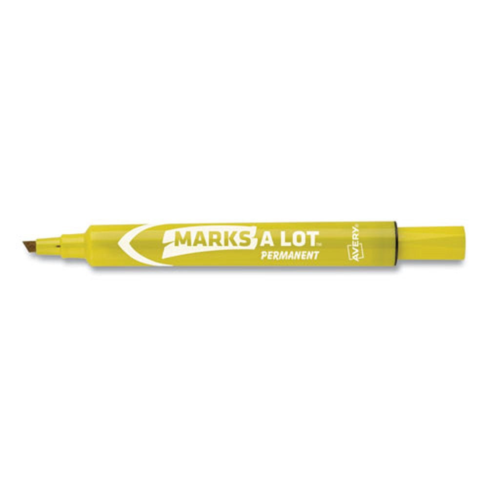 MARKS A LOT LARGE DESK STYLE PERMANENT MARKER, BROAD CHISEL TIP - YELLOW