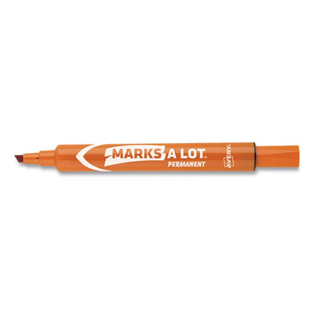 MARKS A LOT LARGE DESK STYLE PERMANENT MARKER, BROAD CHISEL TIP - ORANGE