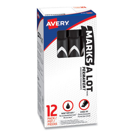 AVERY MARKS A LOT - LARGE DESK STYLE PERMANENT MARKER - BLACK