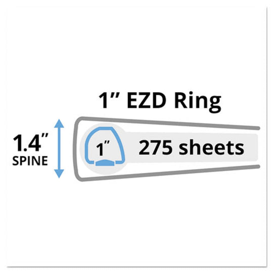 DURABLE VIEW BINDER W/ DURAHINGE & EZD RINGS - WHITE