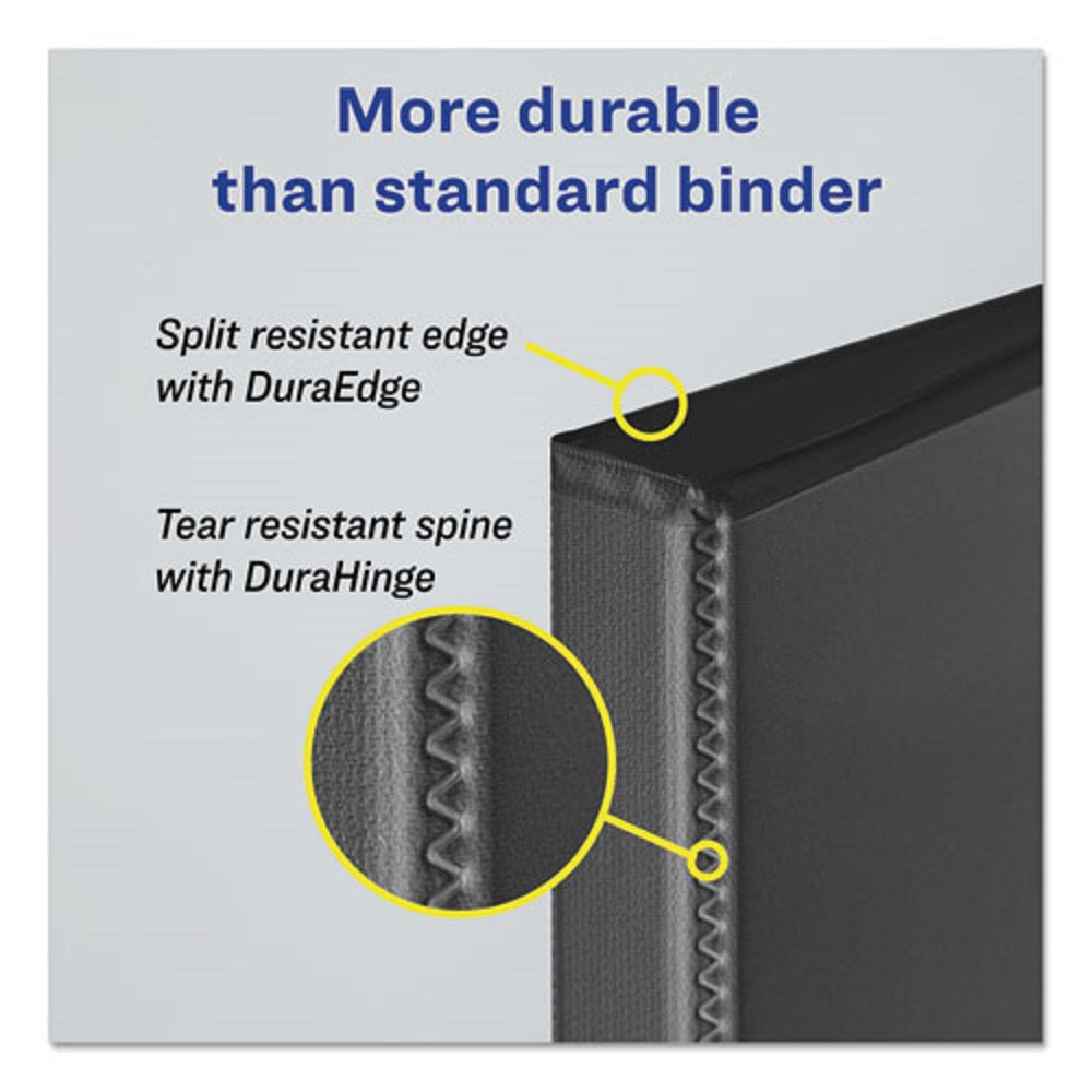 DURABLE VIEW BINDER W/ DURAHINGE & EZD RINGS - BLACK