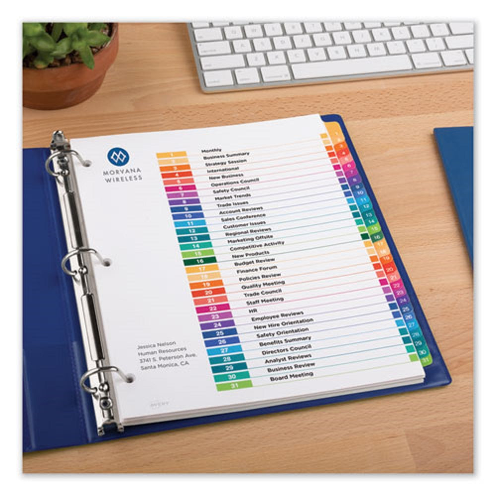 READY INDEX ECO-FRIENDLY BINDER DIVIDERS - 32 TAB - WHITE