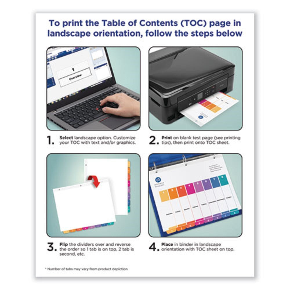 READY INDEX ECO-FRIENDLY BINDER DIVIDERS - 32 TAB - WHITE