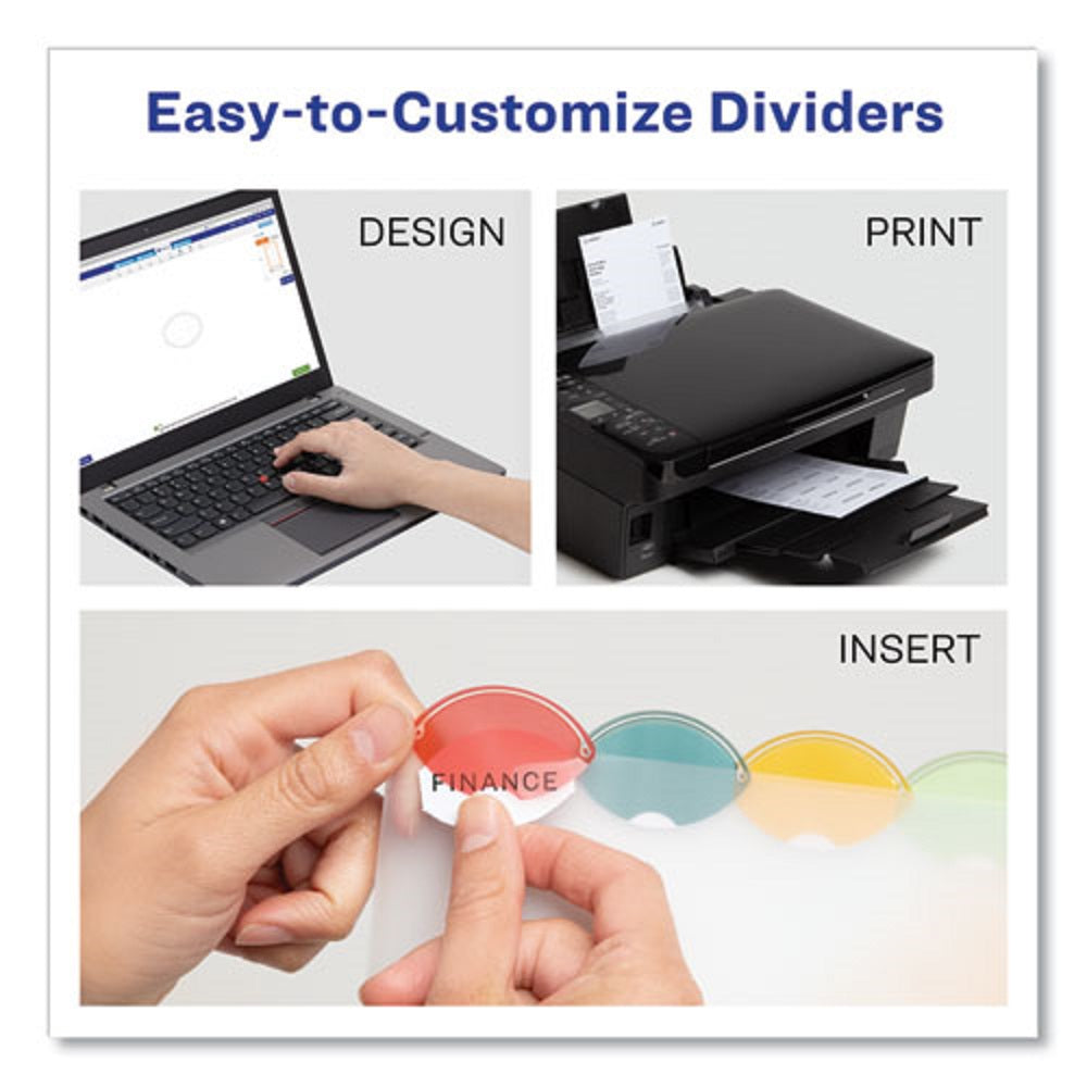 INSERTABLE STYLE EDGE TAB PLASTIC DIVIDERS, 7 HOLE PUNCHED - TRANSLUCENT