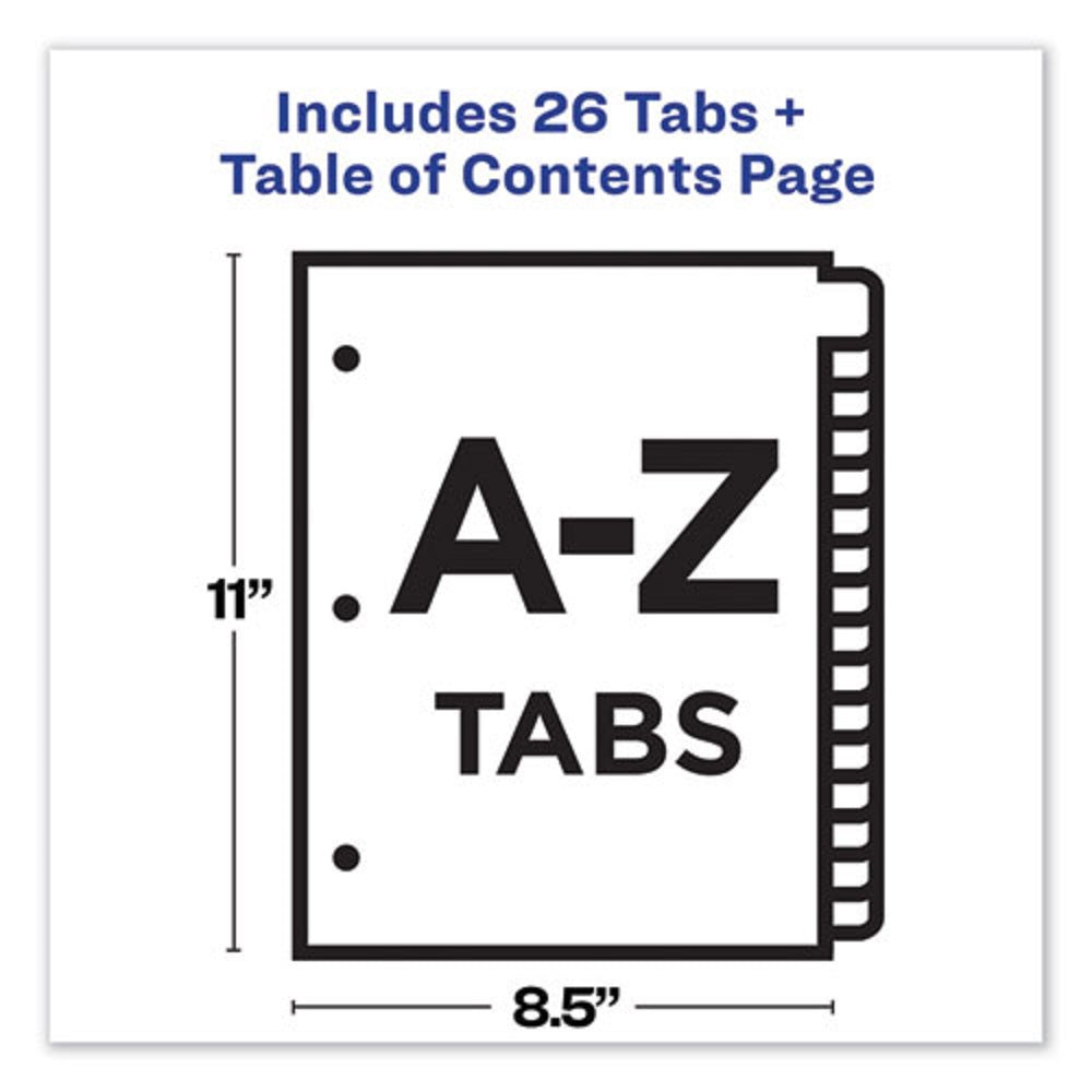 AVERY READY INDEX A-Z TABLE of CONTENTS DIVIDERS