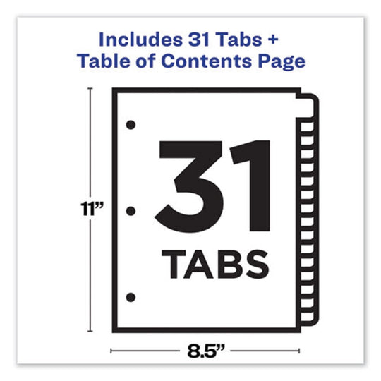 READY INDEX BINDER DIVIDERS - CUSTOMIZABLE TABLE OF CONTENTS - LETTER