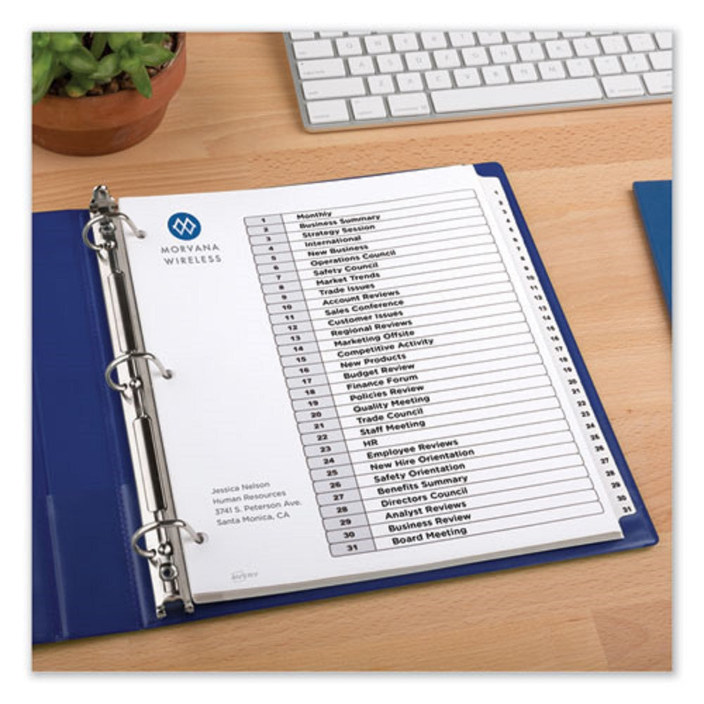 READY INDEX BINDER DIVIDERS - CUSTOMIZABLE TABLE OF CONTENTS - LETTER