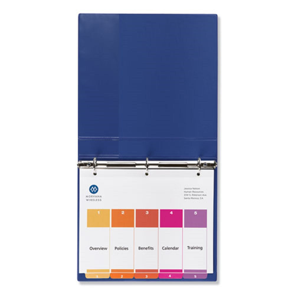 CUSTOMIZABLE TOC READY INDEX DIVIDERS, 5 TAB - MULTI-COLOR