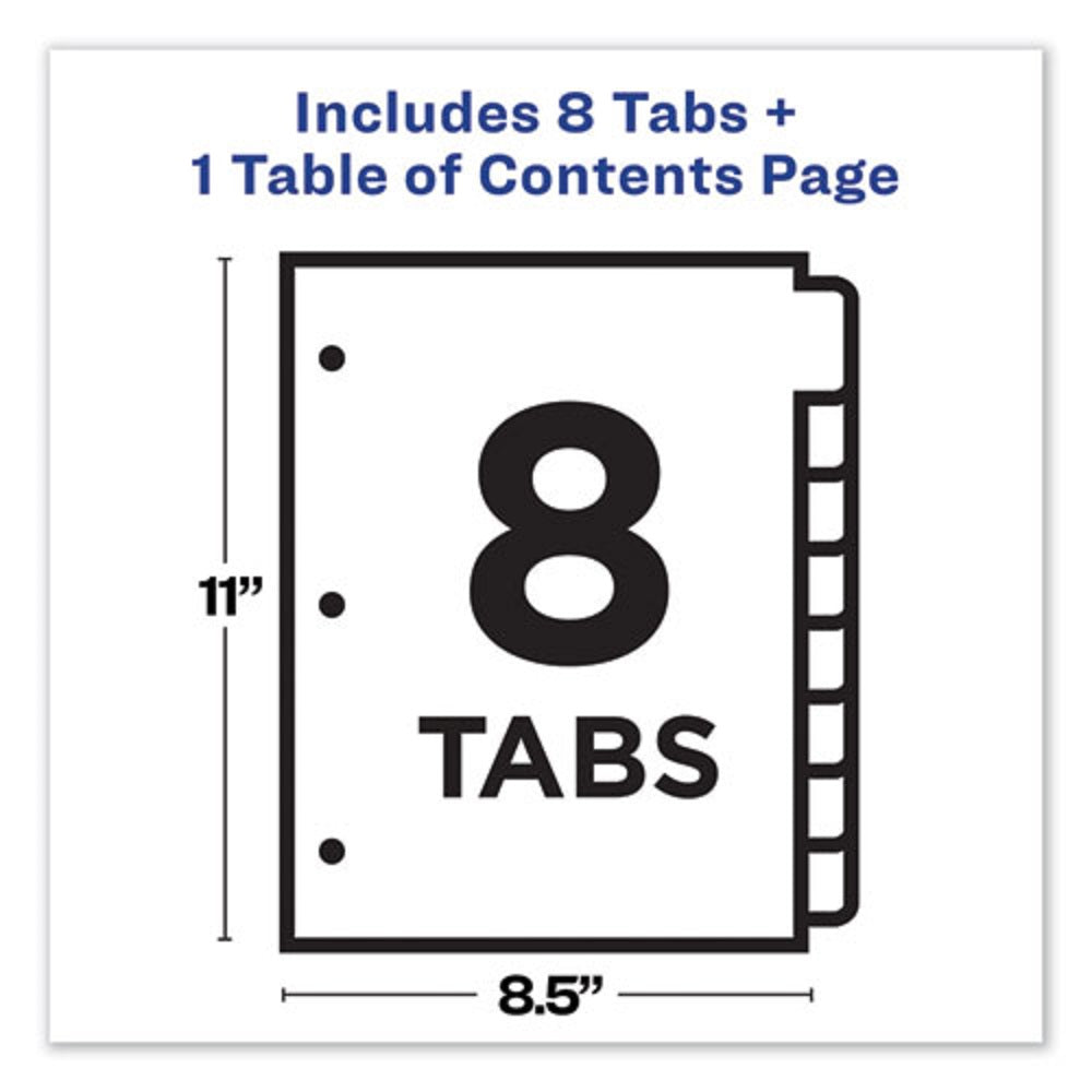 CUSTOMIZABLE TOC READY INDEX BLACK & WHITE DIVERS - 8 TAB