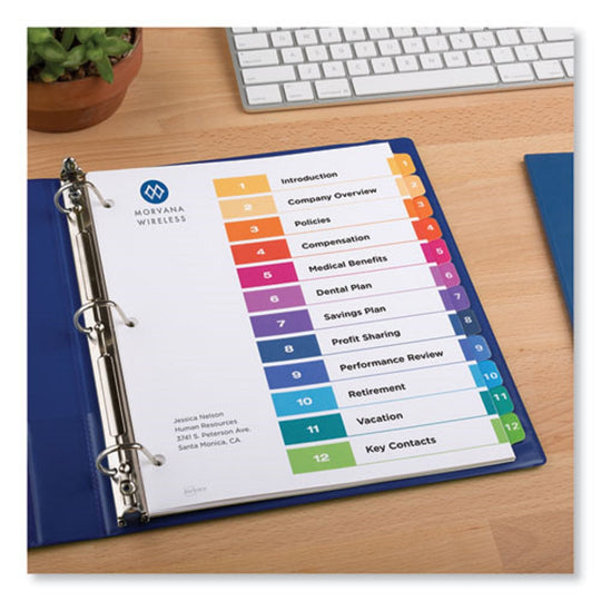 READY INDEX CUSTOM TOC BINDER DIVIDERS - MULTI-COLOR - LETTER