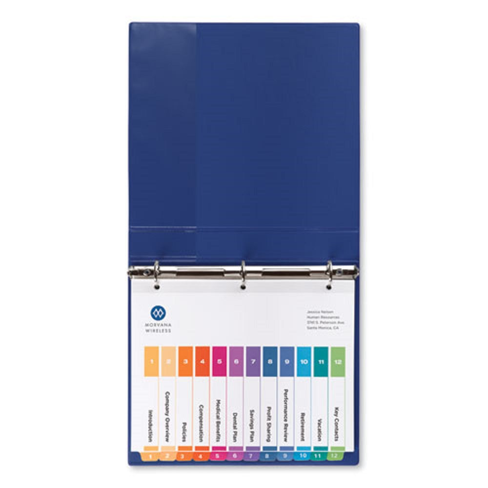 READY INDEX CUSTOM TOC BINDER DIVIDERS - MULTI-COLOR - LETTER