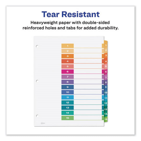 CUSTOMIZABLE TOC READY INDEX MULTICOLOR DIVIDERS, 15 TAB - LETTER