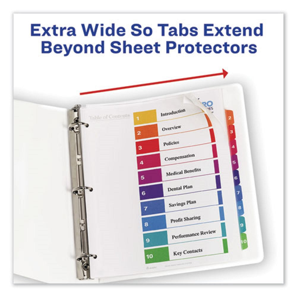 CUSTOMIZABLE TOC READY INDEX DIVIDERS, 8 TAB - MULTICOLOR