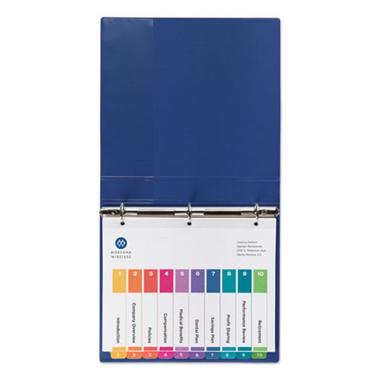 CUSTOMIZABLE TOC READY INDEX MULTICOLOR DIVIDERS, 10 TAB