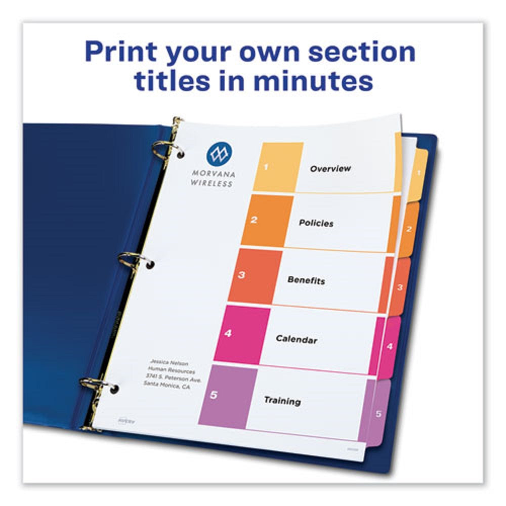 AVERY READY INDEX CUSTOM TOC BINDER DIVIDERS