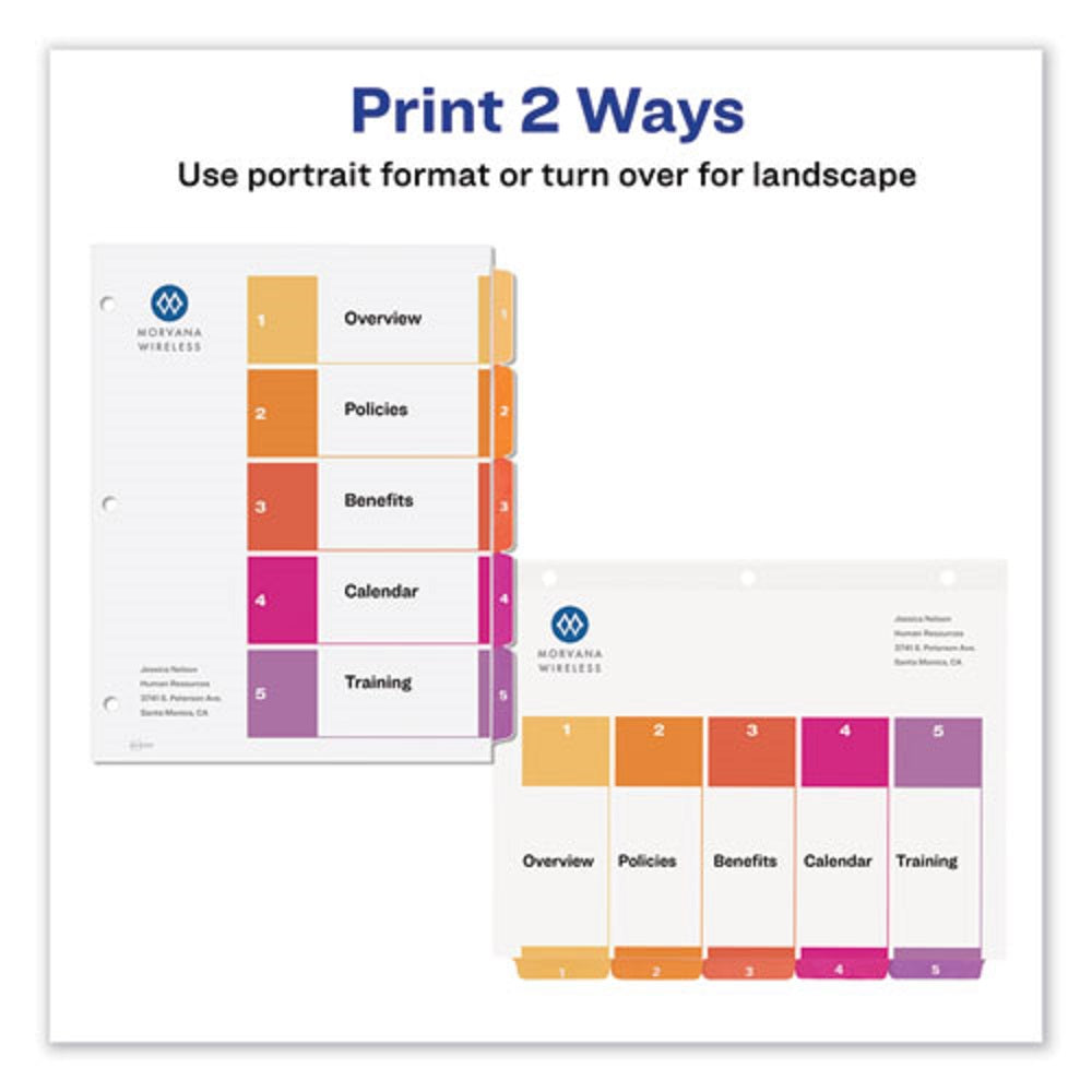 AVERY READY INDEX CUSTOM TOC BINDER DIVIDERS