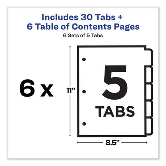 AVERY READY INDEX CUSTOM TOC BINDER DIVIDERS