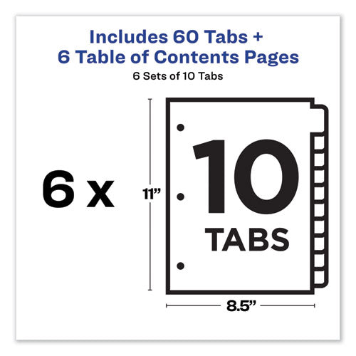 CUSTOMIZABLE TOC READY INDEX MULTICOLOR DIVIDERS - LETTER