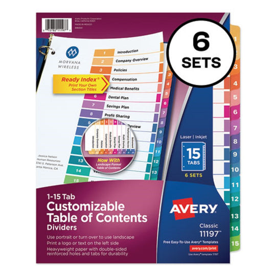 CUSTOMIZABLE TOC READY INDEX MULTICOLOR DIVIDERS