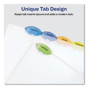 PLASTIC BINDER DIVIDERS - INSERTABLE MULTI-COLOR SYLE EDGE