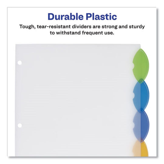 PLASTIC BINDER DIVIDERS - INSERTABLE MULTI-COLOR SYLE EDGE