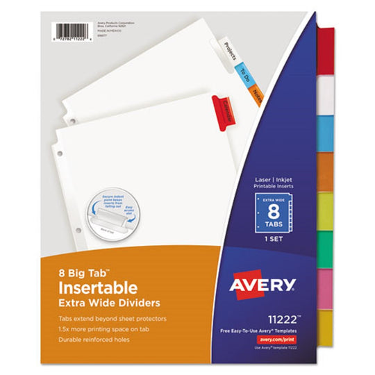 INSERTABLE BIG TAB DIVIDERS - 8 TAB