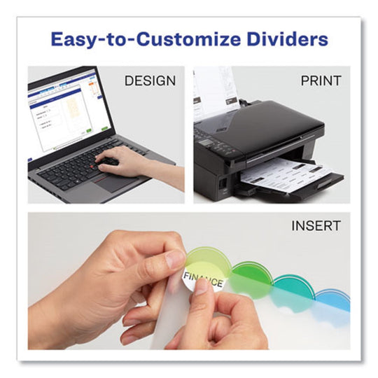 INSERTABLE STYLE EDGE TAB PLASTIC 1-POCKET DIVIDERS, 8 TAB - TRANSLUCENT