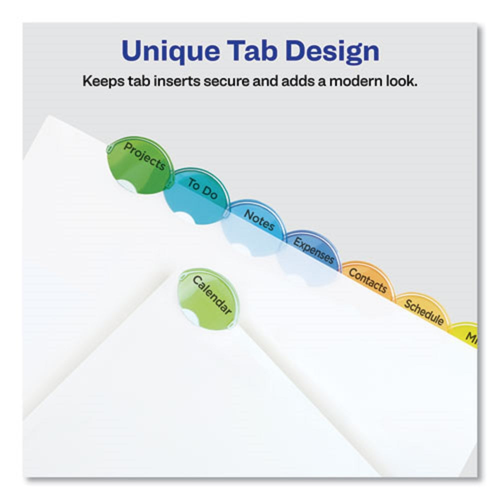 INSERTABLE STYLE EDGE TAB PLASTIC 1-POCKET DIVIDERS, 8 TAB - TRANSLUCENT