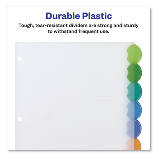 INSERTABLE STYLE EDGE TAB PLASTIC 1-POCKET DIVIDERS, 8 TAB - TRANSLUCENT