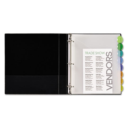 INSERTABLE STYLE EDGE TAB PLASTIC 1-POCKET DIVIDERS, 8 TAB - TRANSLUCENT