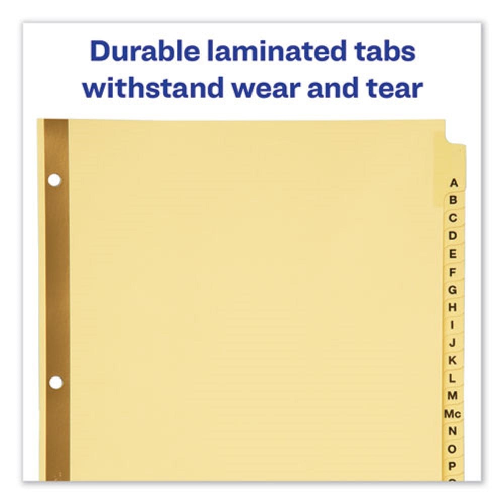 LAMINATED TAB DIVIDERS - GOLD REINFORCED BINDING EDGE - LETTER