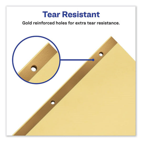 LAMINATED TAB DIVIDERS - GOLD REINFORCED BINDING EDGE - LETTER