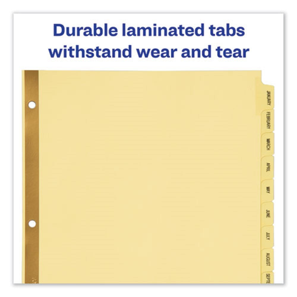 PREPRINTED LAMINATED TAB DIVIDERS W/GOLD REINFORCED BINDINGS EDGE - LETTER