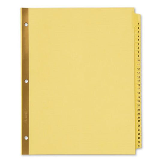 PREPRINTED LAMINATED TAB DIVIDERS W/ GOLD REINFORCED BINDING EDGE, 31 TAB