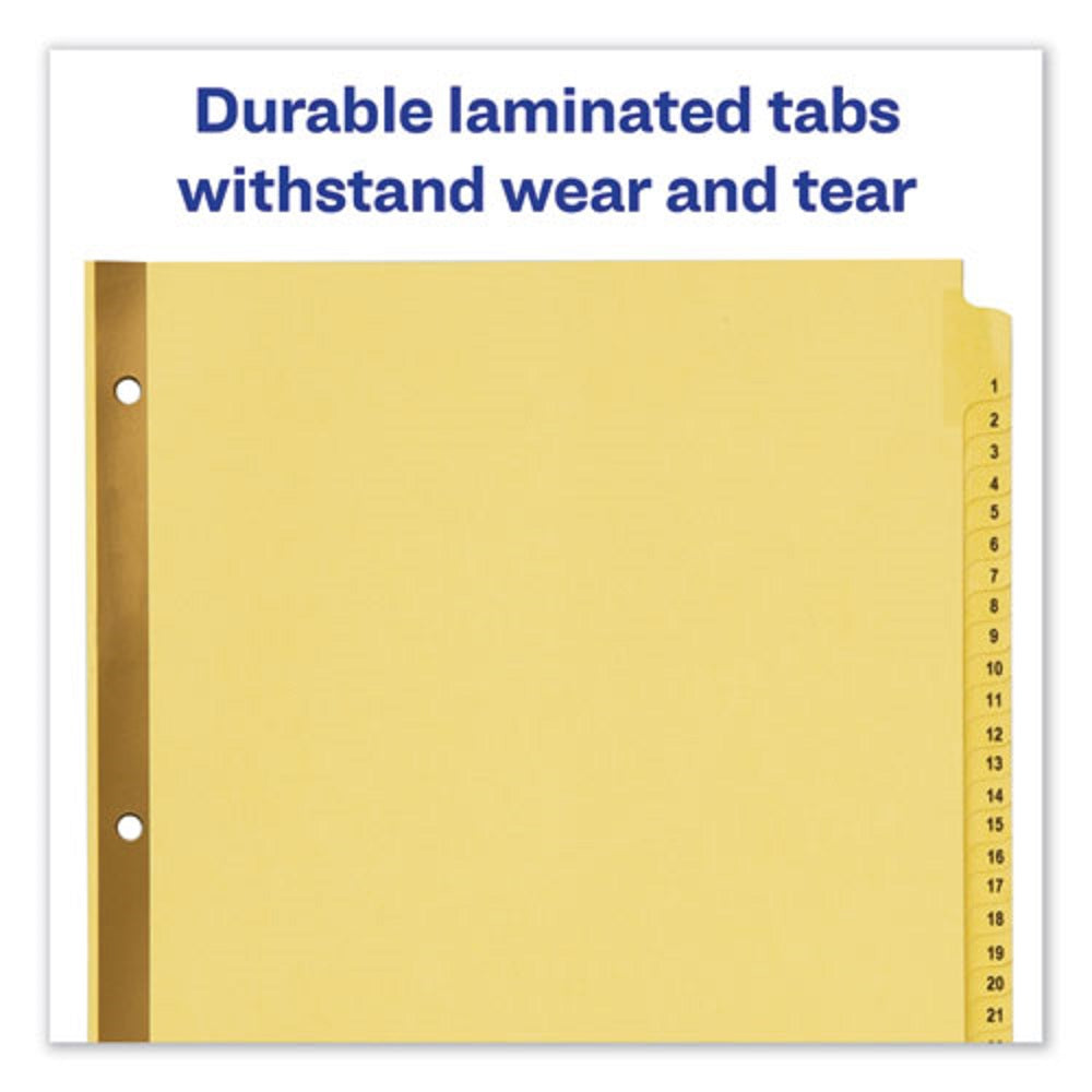 PREPRINTED LAMINATED TAB DIVIDERS W/ GOLD REINFORCED BINDING EDGE, 31 TAB