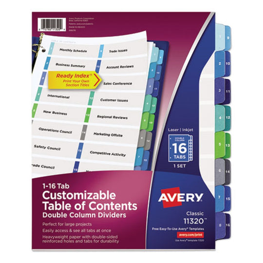 AVERY TWO-COLUMN TABLE CONTENTS DIVIDERS w/TABS