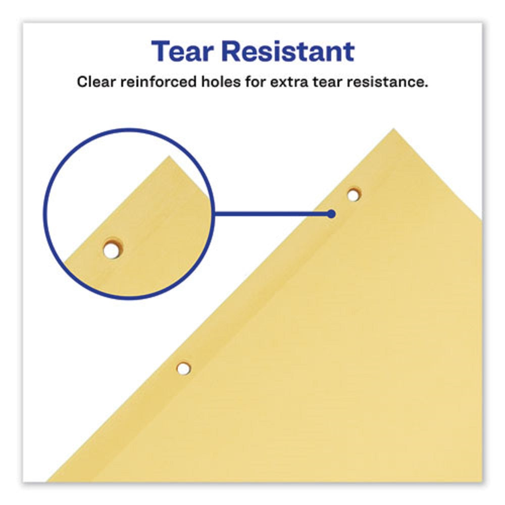 PREPRINTED TAB DIVIDERS - CLEAR REINFORCED EDGE