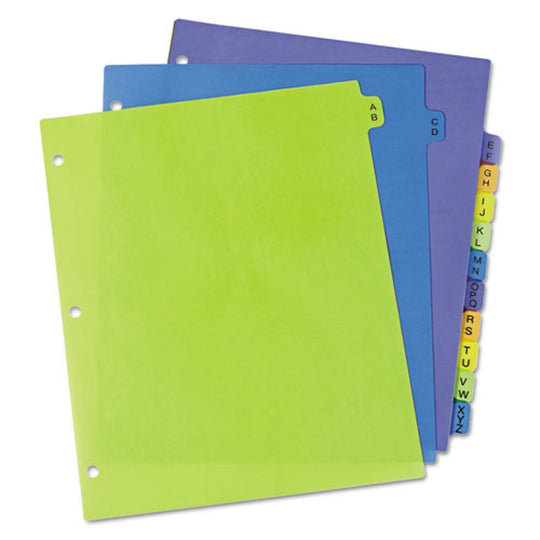 Preprinted A-Z Plastic Dividers Multicolor