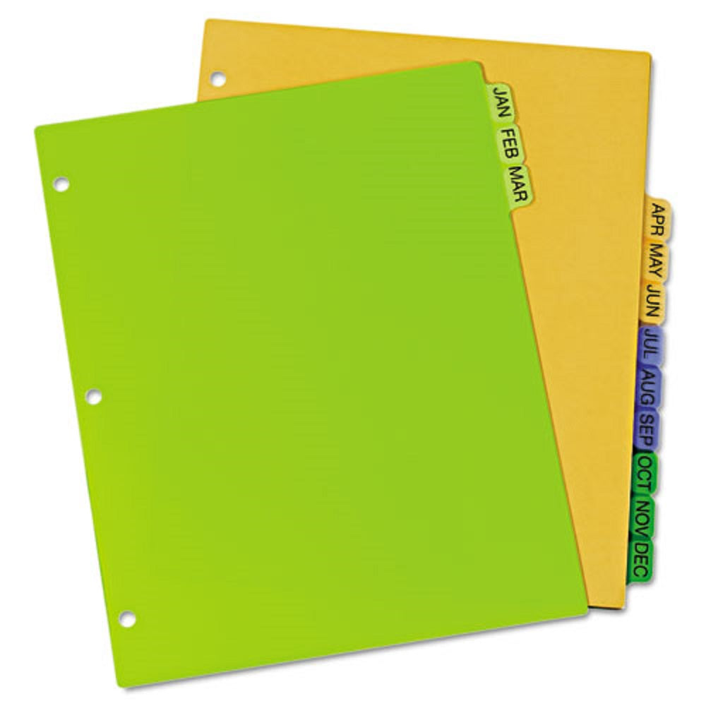 AVERY PREPRINTED MONTHLY TABS PLASTIC DIVIDERS