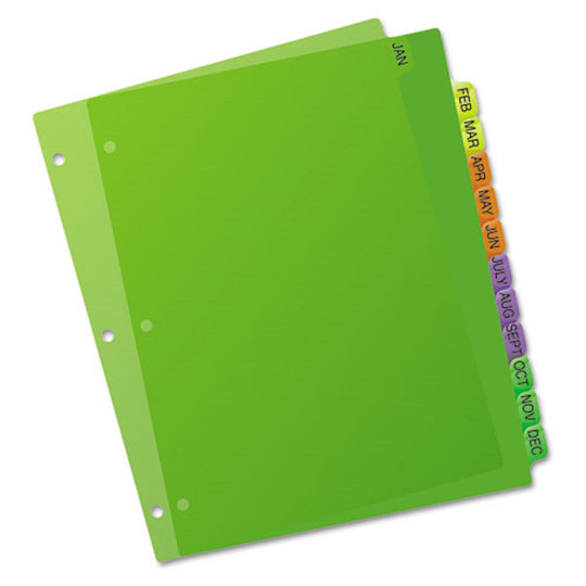 AVERY PREPRINTED MONTHLY TABS PLASTIC DIVIDERS