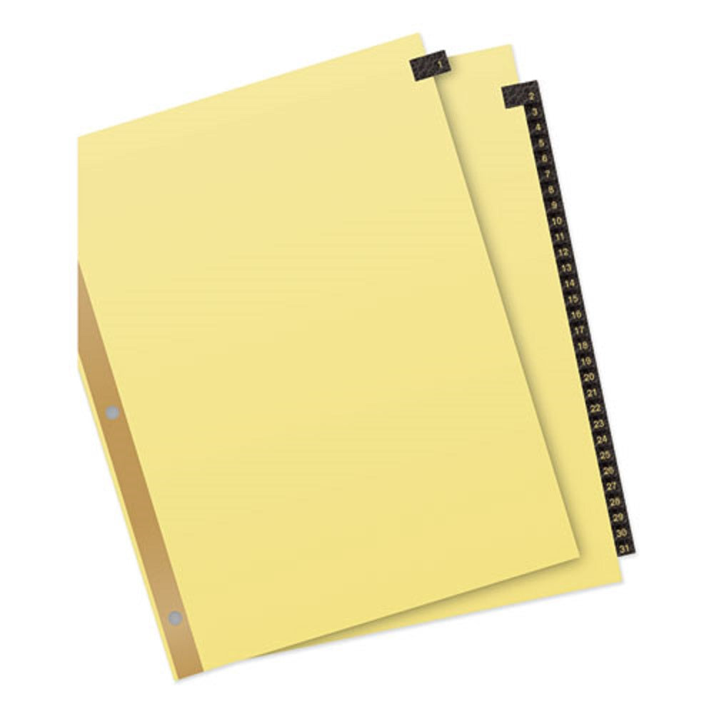 PREPRINTED TAB DIVIDERS - GOLD REINFORCED EDGE