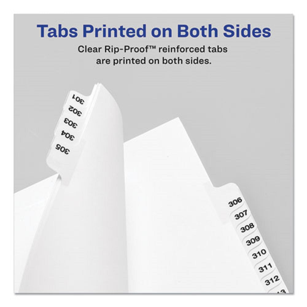 INDEX DIVIDERS - AVERY STYLE - 25 TAB - WHITE