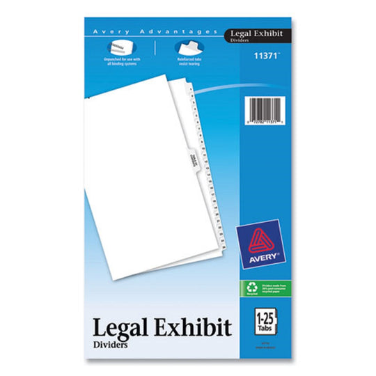 LEGAL EXHIBIT SIDE TAB INDEX DIVIDERS - AVERY STYLE - WHITE