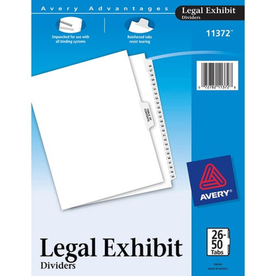 PREMIUM COLLATED LEGAL EXHIBIT DIVIDERS W/TABLE OF CONTENTS TAB - AVERY STYLE