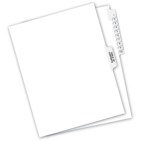 PREPRINTED LEGAL EXHIBIT SIDE TAB INDEX DIVIDERS, AVERY STYLE - WHITE