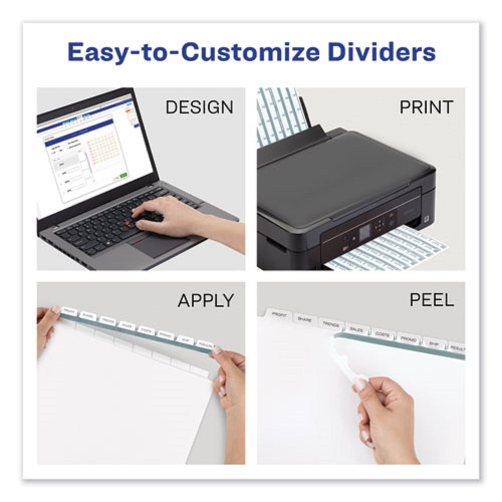 INDEX MAKER - CLEAR LABEL DIVIDER - COLOR TABS - LETTER