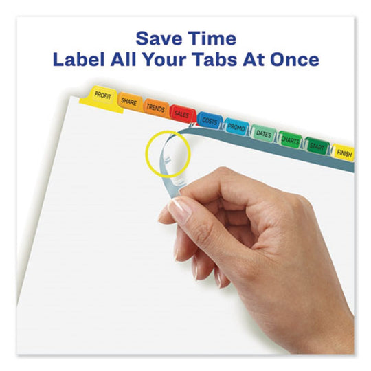 INDEX MAKER - CLEAR LABEL DIVIDER - COLOR TABS - LETTER